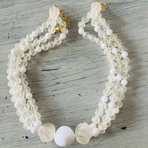 Vintage Lucite White Frosted Choker